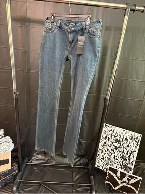ALLOY Women's Dark Blue Straight-Leg Jeans